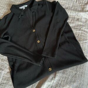 Walter Baker knit black long sleeve midi dress